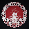16" Candles, Bells, Poinsettias Doily